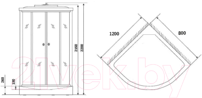 Душевая кабина Niagara Eco NG-3324-14L 120x80x215 (рифленое стекло/серебристый)