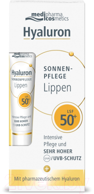 Бальзам для губ Medipharma Cosmetics Hyaluron Солнцезащитный LSF 50+ (7мл)