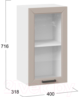 Шкаф навесной для кухни ТриЯ Лорас 1В4С (белый/холст латте)