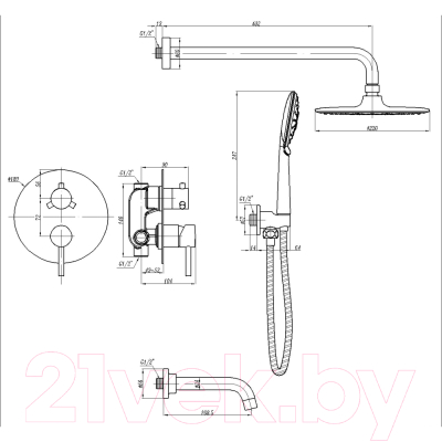 Душевая система Abber Wasser Kreis AF8117B