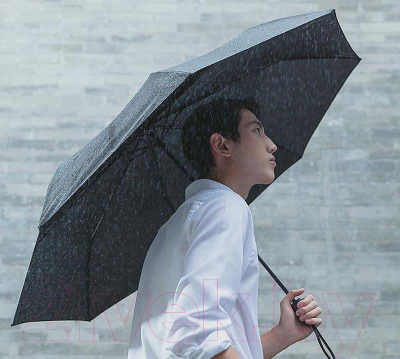 Зонт складной 90 Ninetygo Oversized Portable Umbrella Automatic Version (черный)
