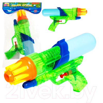 Бластер игрушечный Bondibon Водный пистолет. Наше лето / ВВ2858-Б (голубой/зеленый)