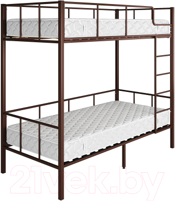 Двухъярусная кровать Князев Мебель Алекса АС.60.190.К (коричневый муар)