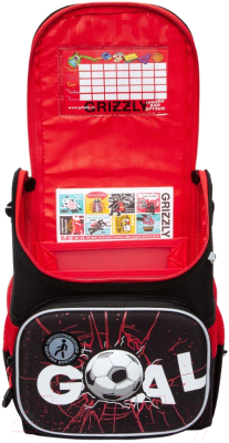 Школьный рюкзак Grizzly RAl-295-1 (черный/красный)