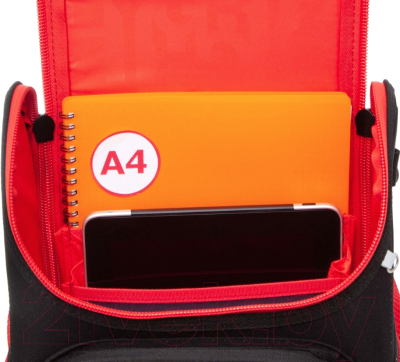 Школьный рюкзак Grizzly RAl-295-1 (черный/красный)
