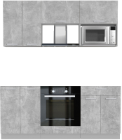 Кухонный гарнитур Интерлиния Мила Лайт 1.8 ВТ без столешницы (бетон/бетон) - 