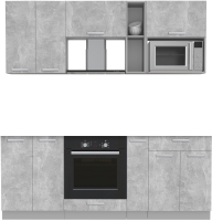 Кухонный гарнитур Интерлиния Мила Лайт 2.0 ВТ без столешницы (бетон/бетон) - 