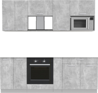 Кухонный гарнитур Интерлиния Мила Лайт 2.2 ВТ без столешницы (бетон/бетон) - 