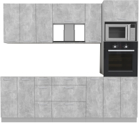 Готовая кухня Интерлиния Мила Лайт 2.4 ВТ без столешницы (бетон) - 