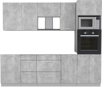 Кухонный гарнитур Интерлиния Мила Лайт 2.5 ВТ без столешницы (бетон) - 
