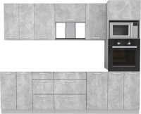 Кухонный гарнитур Интерлиния Мила Лайт 2.6 ВТ без столешницы (бетон) - 