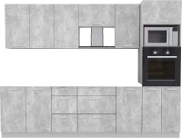 Готовая кухня Интерлиния Мила Лайт 2.8 ВТ без столешницы (бетон) - 