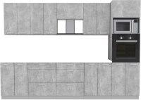 Кухонный гарнитур Интерлиния Мила Лайт 3.0 ВТ без столешницы (бетон/бетон) - 