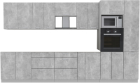 Кухонный гарнитур Интерлиния Мила Лайт 3.6 ВТ без столешницы (бетон/бетон) - 