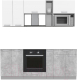 Готовая кухня Интерлиния Мила Лайт 2.0 ВТ без столешницы (белый платинум/бетон) - 