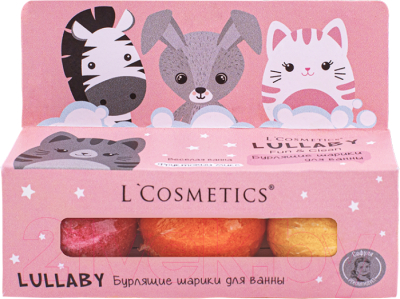 Набор бомбочек для ванны L'Cosmetics Lullaby (3x55г, розовый)