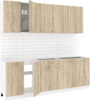 Кухонный гарнитур Кортекс-мебель Корнелия Лира-лайт 2.2м без столешницы (дуб сонома) - 