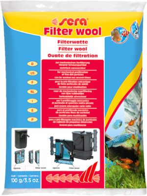 Наполнитель фильтра Sera Filter Wool Вата / 8460 (100г)
