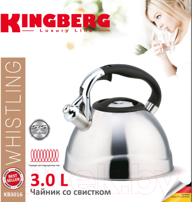 Чайник со свистком Kingberg 3.0л КВ3016