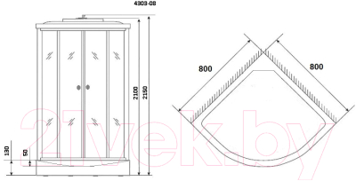 Душевая кабина Niagara Eco NG-4303-14 80x80x215 (рифленое стекло)