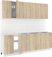 Кухонный гарнитур Кортекс-мебель Корнелия Лира-лайт 2.3м без столешницы (дуб сонома) - 