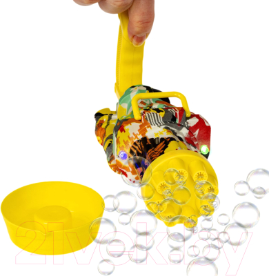 Набор мыльных пузырей Bondibon Наше Лето. Пистолет для мыльных пузырей / ВВ5430-В (желтый)