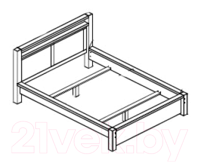 Каркас кровати ММЦ Фьорд 140Х190 (бейц)