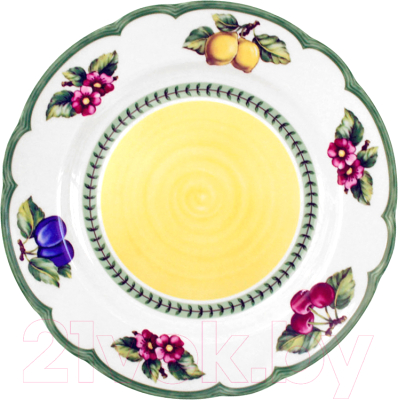 Тарелка столовая обеденная Thun 1794 Роза Фрукты Ivory / РОС0018 (25см)
