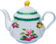 Заварочный чайник Thun 1794 Роза Фрукты Ivory / РОС0027 (1.2л) - 