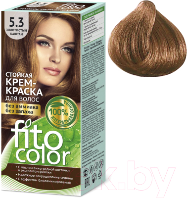 Изображение товара Крем-краска для волос Fito Косметик Fitocolor Стойкая тон 5.3 (115мл, золотистый каштан)