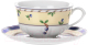 Чашка с блюдцем Thun 1794 Роза Мелкие ягоды на бледно-желтом фоне / РОС0042 - 