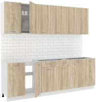 Кухонный гарнитур Кортекс-мебель Корнелия Лира-лайт 2.4м без столешницы (дуб сонома) - 