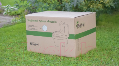 Портативный биотуалет Rostok Торфяной / 206.1000.004.0 (белый гранит)