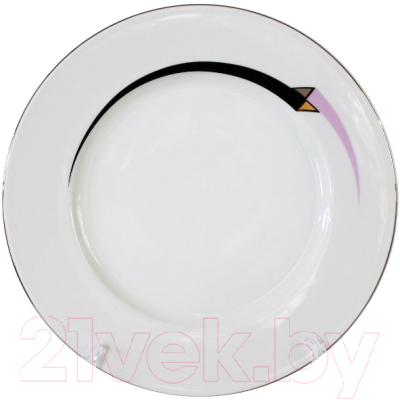 Тарелка столовая обеденная Thun 1794 Silvia Сиренево-черная стрела / СЛВ0009 (26см)