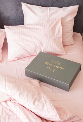 Комплект постельного белья Textile Gallery Satin страйп дуэт (вертикальная полоса/розовый)