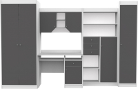 Комплект мебели для кабинета Интермебель Юниор (белый/графит серый) - 
