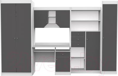 Комплект мебели для кабинета Интермебель Юниор (белый/графит серый)
