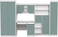 Комплект мебели для кабинета Интермебель Юниор (белый/сумеречный голубой) - 
