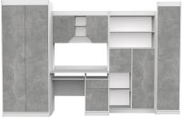 Комплект мебели для кабинета Интермебель Юниор (белый/бетон) - 