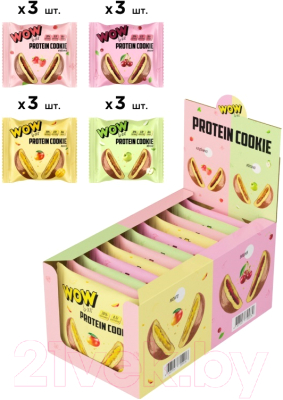 Набор протеиновых батончиков Prime Kraft Wowbar Mix Вишня/Яблоко/Клубника/Манго (4x3шт)