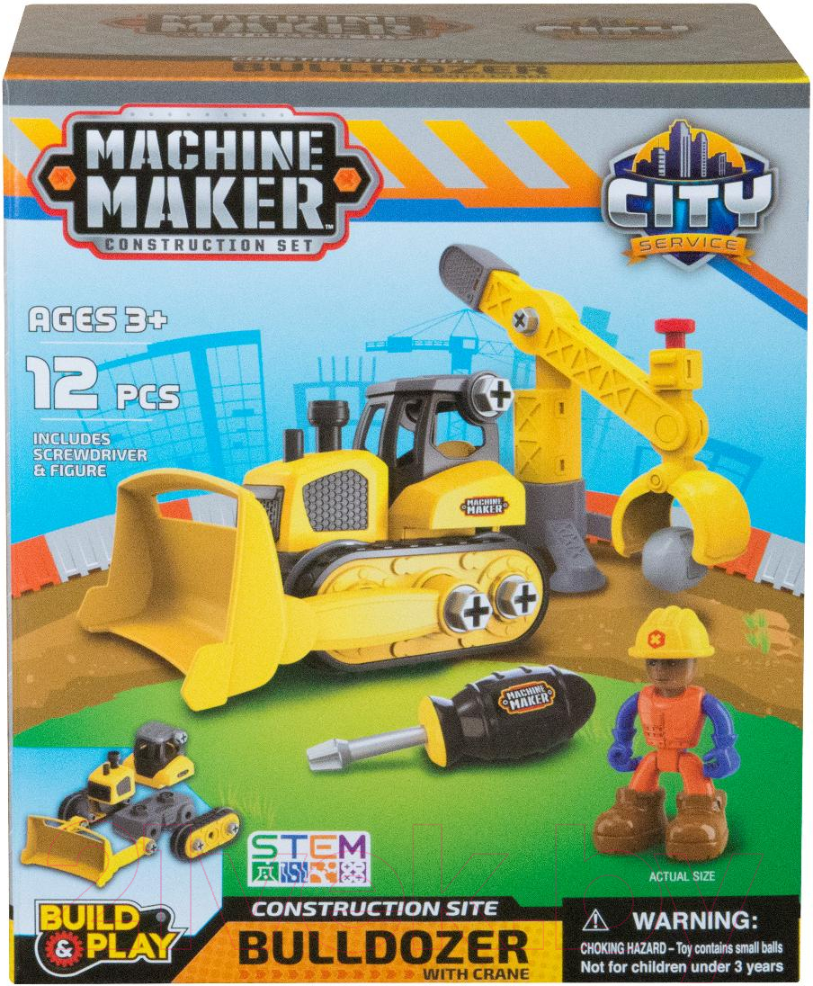 Игрушка-конструктор Nikko Junior Builder – Бульдозер Кран и аксессуары 40022