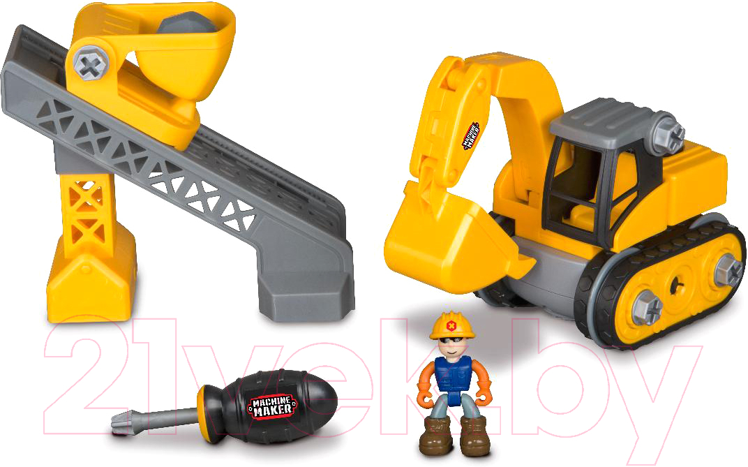 Игрушка-конструктор Nikko Junior Builder – Экскаватор Просеиватель и аксессуары 40023