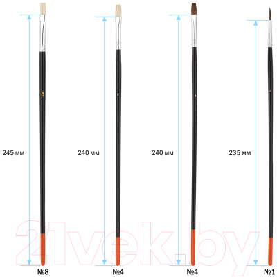 Набор кистей ArtSpace SB_3298 (15шт)