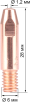 

Наконечник контактный для горелки, М6х28х1.2 AL / 6094