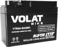 Мотоаккумулятор VOLAT YTR4A-BS MF R+ (2.5 А/ч) - 