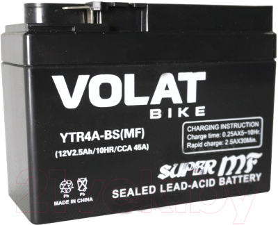 Мотоаккумулятор VOLAT YTR4A-BS MF R+ (2.5 А/ч)