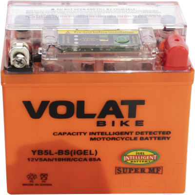 Мотоаккумулятор VOLAT YB5L-BS iGEL R+ (5 А/ч)