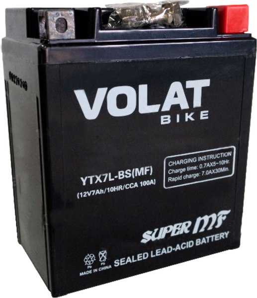 Мотоаккумулятор VOLAT YTX7L-BS MF R+ (7 А/ч)