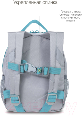 Школьный рюкзак Grizzly RS-374-8 (серый)