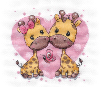 Набор для вышивания Овен Влюбленные жирафики / 1275В - 